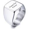 INBLUE Anello con Sigillo Personalizzato per Urna di Cremazione in Acciaio Inossidabile per Uomo Donna Animale Domestico Personalizzato Portacenere con Kit D'imbuto (Taglia Argento 60)
