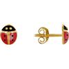 Schmuck Les Poulettes LES POULETTES BIJOUX - Orecchini Chiodo Placcato Oro Coccinella Rossa e Nera