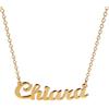 BIANCO GIOIELLI Collana in Argento 925 Sterling, con Nome Chiara o Personalizzabile, Tutti i Nomi Disponibili, Chiusura a Moschettone, Made in Italy, Argento 925 Sterling (Oro giallo placcato 18 Kt)