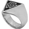 TQWSVUM Odin Simbolo Valknut Anello, Anello In Acciaio Inossidabile Simbolo del Triangolo Nordico Vichingo Valknut, Amuleto Vintage da Uomo Pirate Ring Gioielli Regalo di Natale