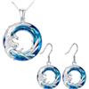 FEERIES ET MERVEILLES COLLANA PHOENIX, PARURE GIOIELLI PHOENIX BLU, GIOIELLI PHOENIX, PARURE GIOIELLI DA DONNA, 2*1.5, Argento