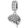 ZUOHUI Set di ciondoli anatomici medici S925 (cuore/cervello/ossa) | Argento Sterling ossidato | Gioielli fai da te compatibili con Pandora e regalo for infermieri e sorelle(C)