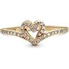 PANDORA Timeless Anello Wishbone con cuore e placcato in oro 14k con zirconi cubici trasparenti, 56
