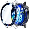 Rojeuinn 1 pezzi Cover Cases per Huawei Watch GT Runner 2 Custodia protettiva con protezione per lo schermo, 360° Antigraffio Antipolvere Ultra Sottile Custodia protettiva in PC-Trasparente
