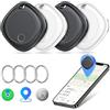Ajblg Smart Tracker 4 pezzi, Bluetooth Trova oggetti Compatibile con Dov'è (solo iOS), Batteria sostituibile, IP67 impermeabile, Localizzatore Chiavi per Borse, Bagagli, Zaini
