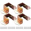 VRTYVEYBB 4 staffe a forma di U per sostenere saldamente travi in legno nei telai del letto (oro 40 mm)