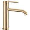 Rea - Rubinetto Da Lavabo Gold Brush Miscelatore Monocomando Da Bagno In Ottone Rubinetto Regolabile Caldo E Freddo (Oro Spazzolato) 16,5x4x20,5cm