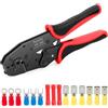 Satisby Pinza Crimpatrice Capicorda Cricchetto Automatico Autoregolante per 0,50-6mm² Connettori Elettrici Isolanti, Pinza per Capicorda