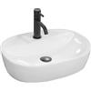Rea - Lavabo Da Appoggio Carina Lavandino Bagno 500 X 385 X 120 mm Ceramica (Bianco)
