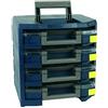 raaco HandyBoxxser 5x5 mit 4 x Boxxser scatola porta oggetti organizer porta minuteria porta viti, cassetta porta attrezzi con 4 valigette separate, capacità 20 kg, 30.5 x 34.7 x 34.2 cm