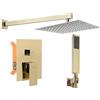 Rea - Set Doccia Fenix L.Gold Box Incasso Set Sistema Doccia In Ottone Per Bagno (Oro) 40x13x40cm