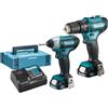 Makita CLX228AJ Kit Trapano Avvitatore Batteria 12V 2x2Ah Makpac