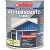 Wilckens Vernice resistente alle intemperie, 750 ml, grigio argento RAL 7001, effetto seta, diluibile in acqua, antigoccia
