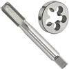 Aceteel M15 X 1,25 Set di maschi e matrici metrici, M15 x 1,25 mm HSS filettatura macchina e M15 x 1,25 mm lega per utensili in acciaio tondo filettatura a mano destra
