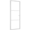 vidaXL Porta Interna 83x201,5 cm Bianca in Vetro ESG e Alluminio