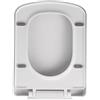 Giural Tavoletta WC Rettangolare, Copriwater quadrata, 36 * 45cm, Sedile WC con Chiusura Ammortizzata Asse WC con Sgancio Rapido a un Pulsante, Bianco