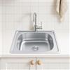 Melanstar Lavello in acciaio inox, 1 vasca con sifone e foro per rubinetto (48 * 48cm)