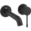 Grohe Essence 2-Loch-Waschtischbatterie, Wandmontage, Ausladung 183 mm, Fertigmontageset für 23571, Phantom Black (29192KF1)