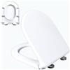 Wttfc Copriwater Sedile WC Coperchio WC con Chiusura Ammortizzata e Cerniere Regolabili, Sgancio Rapido, Facile da Montare e Pulire, Tavoletta WC Universale Forma di D/U, PP, 02R, 46x37cm