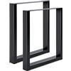 Magnetic Mobel 2 x Gamba per Tavolo con Profilo In Acciaio 80x40 mm Nero (70x72 cm)