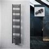 ELEGANT Scaldasalviette da bagno con attacco centrale, 1800 x 400 mm, con termostato multiblocco, colore antracite