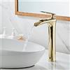 JMRTQMEC Rubinetto Bagno Cascata Oro, Rubinetto Vanità Bagno In Ottone, Miscelatore Acqua Calda E Fredda, Rubinetto Lavandino Bagno Con Maniglia Singola A Cascata, Alto