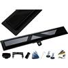 AQUA HEATING Canaletta Sifone per Piatto Doccia Lineare Acciaio Inox in Vetro Temperato Acciaio Inossidabile Kit Completo Nero 90 cm