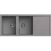 Elleci Lavello Incasso Unico 500 2 Vasche con gocciolatoio 116x50 Granitek (48 Cemento)