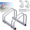 Vigevee Rastrelliera per Biciclette, Stand Portabici per 2 Biciclette, Rastrelliera Portabici per Pneumatici 35-55 mm, Installazione a pavimento e parete, per Garage e Giardino
