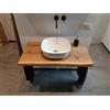 SPONHOLZ - Top per lavabo in legno massello di rovere oliato (90 x 40 cm)