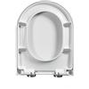Giural Sedile WC a forma di D, 33 * 42cm, Copriwater Tavoletta WC Con chiusura ammortizzata e funzione di sgancio rapido, Montaggio Rapido, Bianco
