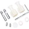 Daaxing Kit di fissaggio per WC, bulloni universali, cerniere in acciaio inox, viti Ocap, facile da usare (bianco)