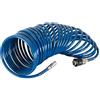 Scheppach Tubo a spirale da 10 m, blu, 1/4 pollici, adatto per compressori Scheppach, tubo a spirale ad aria compressa con attacco rapido