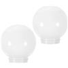 RUNROTOO Paralume Copertura Decorativa in Acrilico Bianco Sfera 2 Pezzi per Lampade da Esterno, per Appliques da Parete e Portici