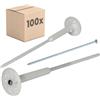 PROTEKTOR 100x Tasselli a vite per isolante, premontati Ø8 x 340mm | In plastica, tassello per cappotto termico con vite premontata in acciaio zincato, ideale isolamento facciate