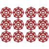 ARTIBETTER 12 Pezzi Maniglia della valvola a saracinesca manopole rosse maniglia valvola raccordo dell'acqua termosifone broccia rotonda rubinetto volantino in ghisa parti di chiusura rosso