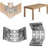 Evotrade Kit di 4pz Supporto Angolare Interno Gamba per Tavolo Kit di 4pz - Piastre di Montaggio Staffa Rinforzate In Acciaio Zincato (Altezza 90mm)