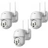 K2 STORE - 3 PEZZI TELECAMERA IP CAM PTZ WIFI CAMERA DOME WIRELESS ESTERNO SPEED ZOOM CON APPLICAZIONE ICSEE PER AMBIENTI INTERNO ED ESTERNI