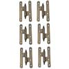 AZERODESIGN -Bisagrane porte legno-cerniere per porte-pediera cerniera-materiale acciaio con termini-confezione da 6 unità-misure-100 x 57 mm-bordi rotondi (sinistra, bronzo rustico)