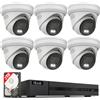 HiLook HIKVISION PoE - Set di telecamere di sorveglianza per esterni, 6 telecamere Turret da 8 MP/4 K, con slot per schede SD, visione notturna ibrida e IR | Rilevamento persona/veicolo, 8 CH NVR 4K