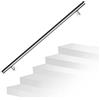 Daromigo Corrimano in acciaio inox, ringhiera per scale, ringhiera da parete, con supporto da parete e tappi terminali, ringhiera per scale interne ed esterne per scale, parapetti, lunghezza: 120 cm