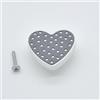 BOTTERLUIGI L S Botter Luigi KIT 6 Pomoli in Legno a Forma di Cuore - Bianco e Grigio - Manopole per Camera Bambina, Cassetti e Armadi - Viti Incluse
