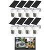 AKAVIG 8CH Outdoor 4MP Solar Power PTZ Kit Telecamera di Sicurezza con Monitor LCD, Wireless WiFi Sistema di Sorveglianza Domestica NVR con Rilevazione di movimento, Audio a 2 vie, Controllo di