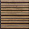 MODULARREDO | HOOGAPANEL, Set di Dieci, Pannelli Decorativi Murali Fonoassorbenti a Listelli Lineari in Legno, 55x55 p1.1 cm, Noce Asia - Made in Italy