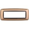 Electron 1 Placca bombata, 7 moduli/posti, Compatibile Con BTicino Living, oro, cornice nera, Placche arrotondate, Plastica di alta qualità, 100% compatibile con supporti e moduli originali