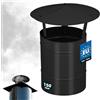 KOTARBAU® Comignolo Antivento - Comignolo Canna Fumaria - Acciaio Zincato e Verniciato a Polver - ø 150 mm - Nero - Terminale Canna Fumaria - Cappello per Camino - Fumaiolo Stufa a Pelle