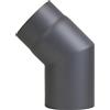 LANZZAS Tubo della stufa gomito 45 ° senza porta ø 120 mm Grigio gussgrau Starr lucidati e legno cuciture