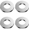 Supertool Flangia divisa da parete, 2 pezzi, piastra rotonda in acciaio inox, per rubinetto idraulico per cucina e bagno, per tubi con diametro di 42 mm (argento)