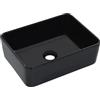 HaoChrymec Lavabo da Appoggio 40x30 cm, Nero in Ceramica Lucida, Design Moderno per Bagno o Toilette, con Foro Scarico 4.5 cm