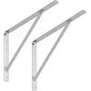 SOTECH Set di 4 mensole 400 x 275 x 30 mm, zincate, verniciate a polvere | staffa con puntello trasversale per la stabilizzazione
